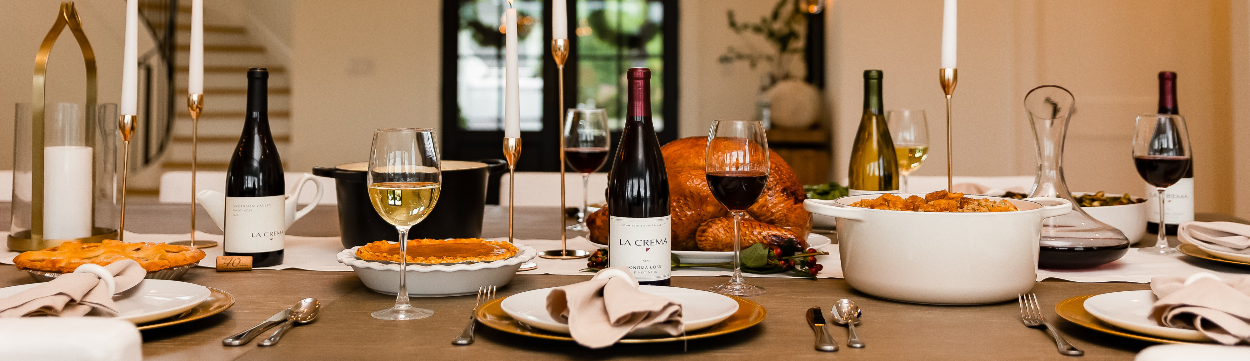 Thanksgiving dinner with La Crema wine