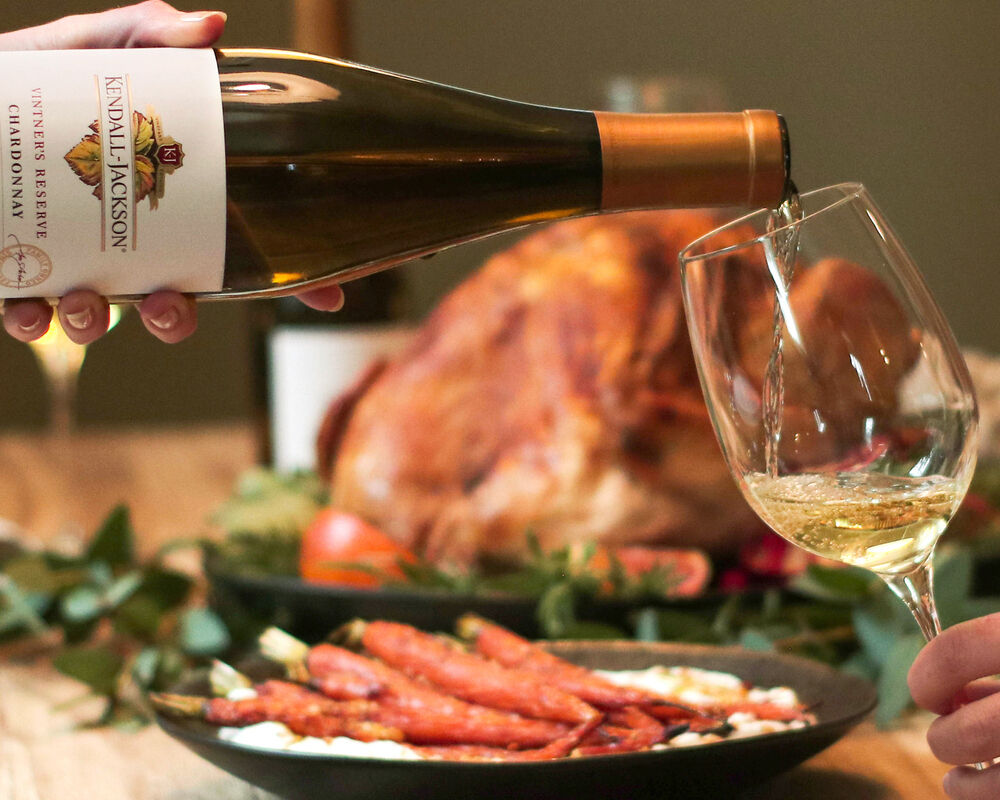 Pouring Kendall-Jackson Chardonnay